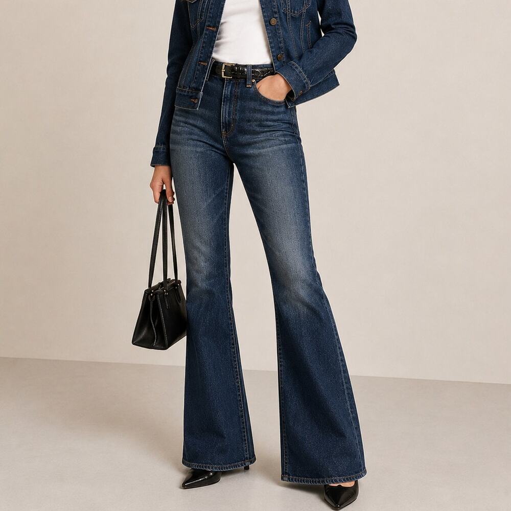 J.Crew Vintage Flare Jean Semi Stretch High Rise Denim Date Kate Wash CN346 31